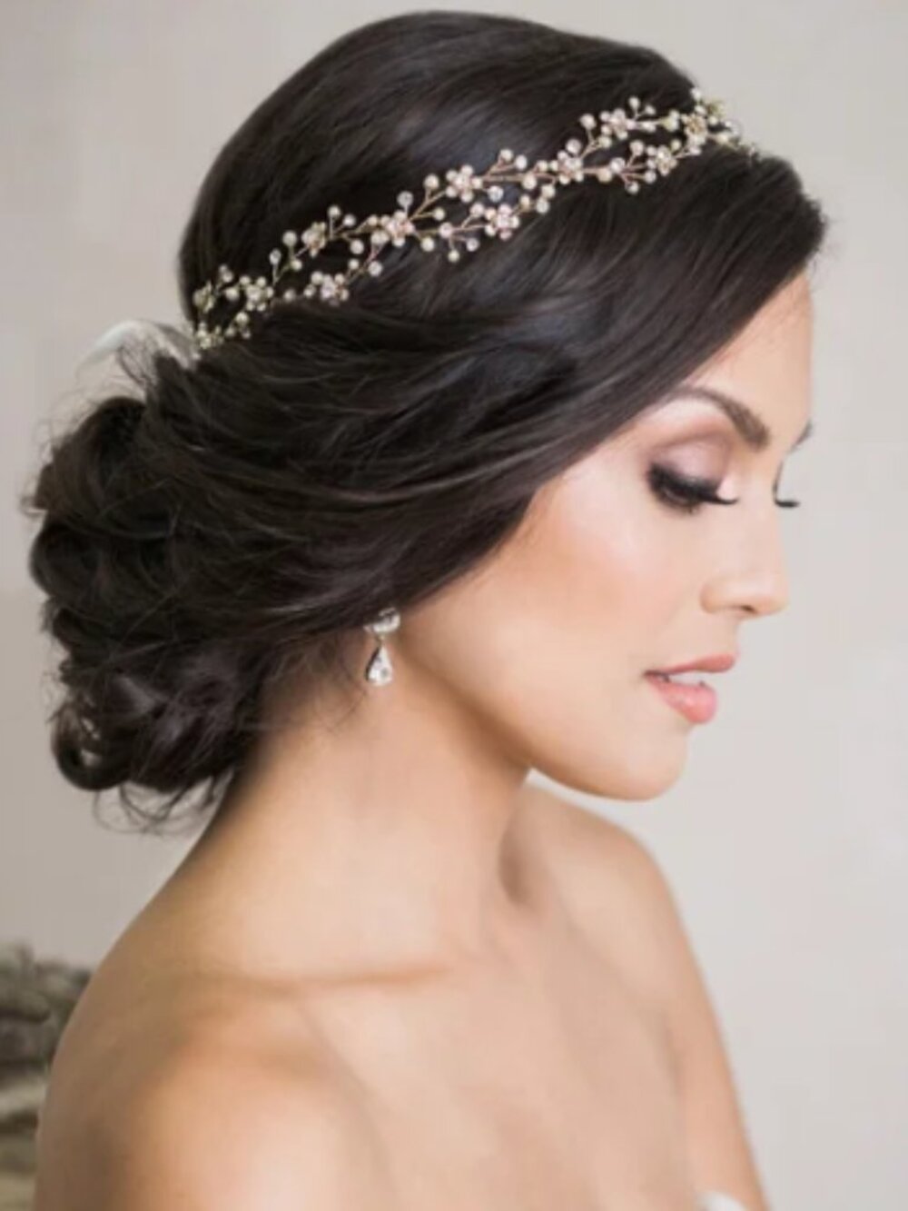Bridal Headband Bel Aire 6730 Gold/Ivory NWT